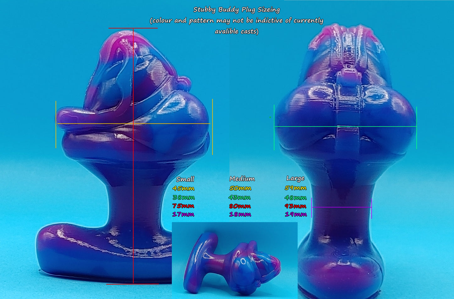 Stubby Buddy Silicone Flops - Blue/Purple UV Fluorescent